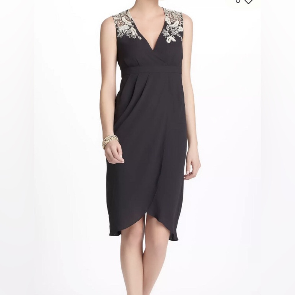 Anthropologie Meadow Rue Black Midi Dress